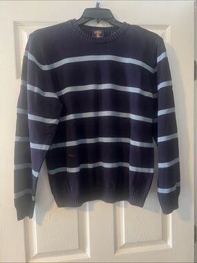 Arrow Men’s Navy Blue Striped Crewneck Sweater